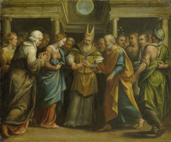 Marriage of Mary and Joseph, 1525-1549. Creator: Unknown.