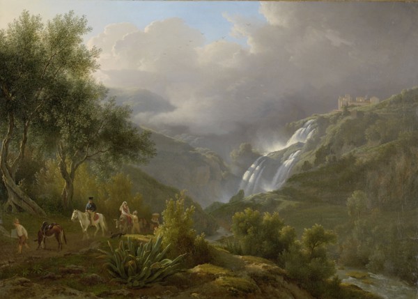 The Cascades at Tivoli, with a Storm Approaching, 1824. Creator: Abraham Teerlink.