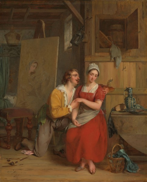 Anthony van Dyck wooing his Model, 1827. Creator: Gustaf Wappers.