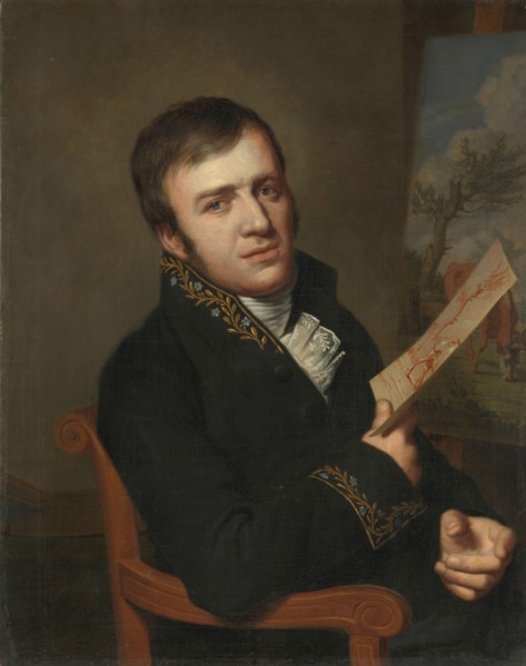 Jan (Baptist) Kobell II (1778-1814), Painter, in the Uniform of a Member of the Royal..., 1811. Creator: Willem Bartel van der Kooi.