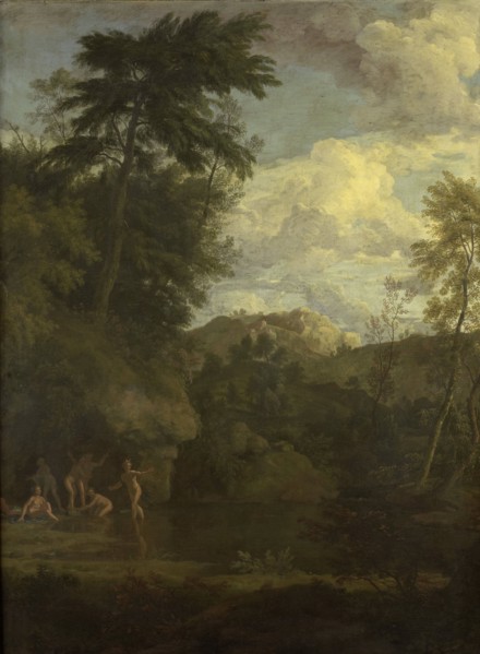 Arcadian Landscape with Diana Bathing, 1680-1726. Creator: Johannes Glauber.