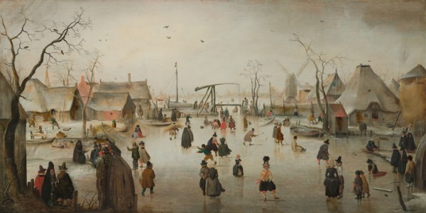 Ice-Skating in a Village, c.1610. Creator: Hendrick Avercamp.