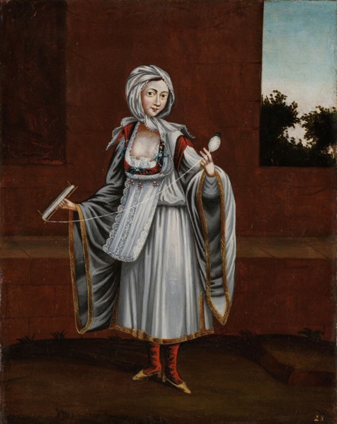 Woman from the Island of Kithnos (Thermia), 1700-1737. Creator: Workshop of Jean Baptiste Vanmour.