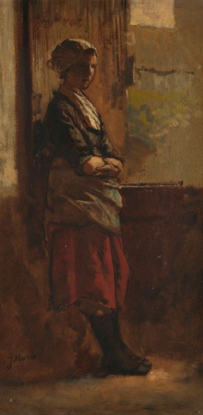 Girl at a doorway, 1870-1899.  Creator: Jacob Henricus Maris.
