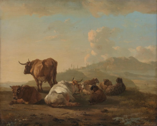 Resting herd, 1650-1694. Creator: Willem Romeyn.