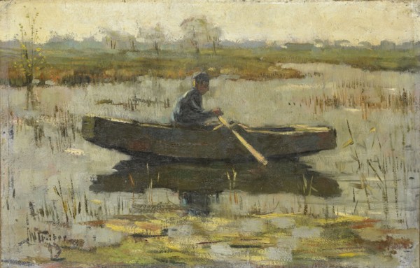 Man in a rowing boat, 1880-1926.  Creator: Hermanus Gerhardus Wolbers.