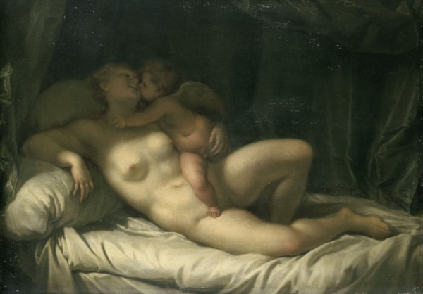 Amor Kissing Venus, 1700-1725. Creator: Unknown.