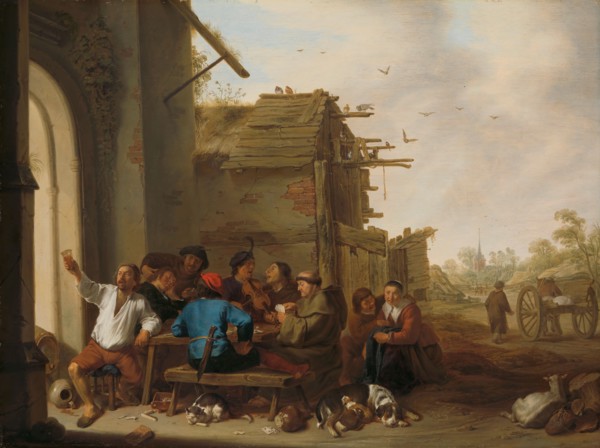 Figures before a Village Inn, 1642. Creator: Cornelis Saftleven.