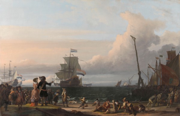 Dutch Ships in the Roads of Texel; in the middle the 'Gouden Leeuw',  the Flagship of..., 1671. Creator: Ludolf Bakhuizen.