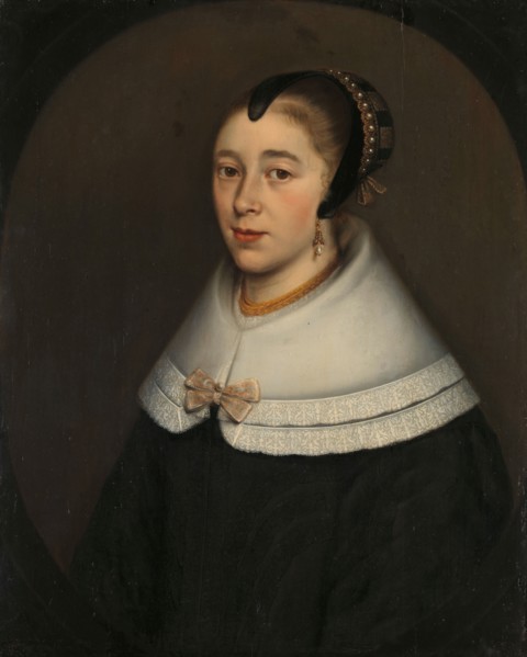 Portrait of a Woman, thought to be Catharina Kettingh (1626/27-73), Wife of Bartholomeus..., 1650. Creator: Dirck Craey.