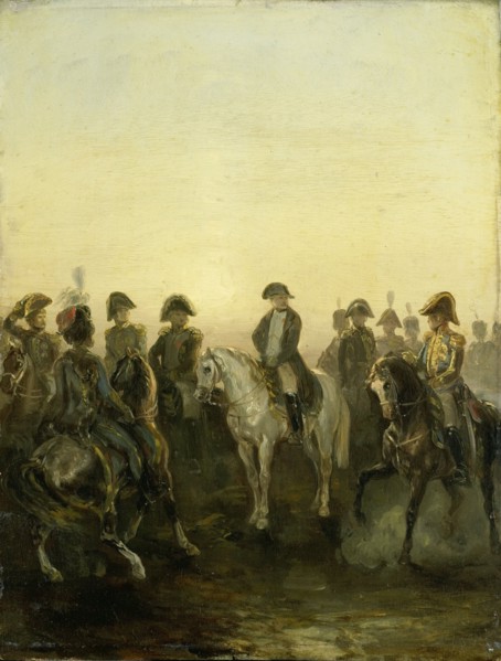 Napoleon with his Staff, 1840-1850. Creator: Charles Rochussen.
