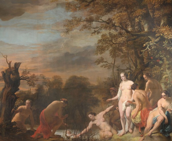 Pharoah's Daughter Discovers Moses in the Rush Basket, 1660-1663. Creator: Ferdinand Bol.