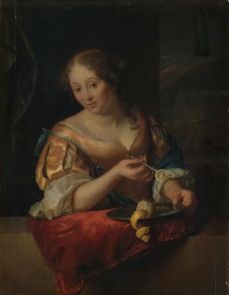 Young Woman with Lemon, 1685-1690. Creator: Godfried Schalcken.