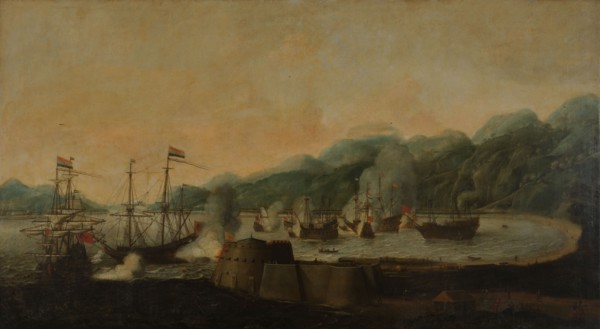 A Dutch Squadron under the Command of Cornelis Simonsz van der Veer Carrying Out a Surprise Attack o Creator: Hendrick van Anthonissen.