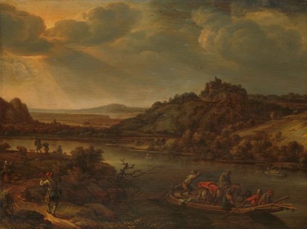 River view with ferry, 1655. Creator: Herman Saftleven the Younger.