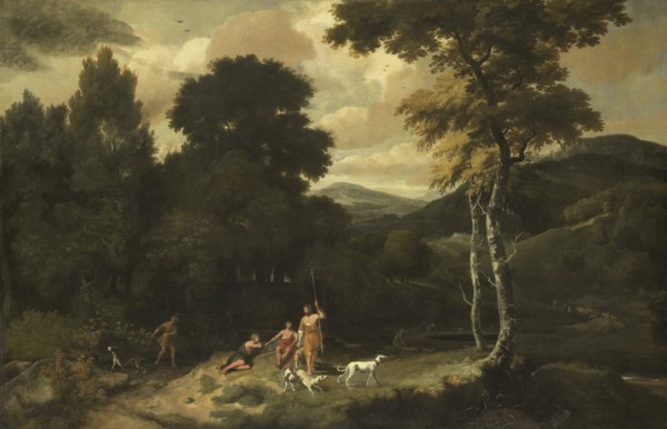 Landscape with Hunters, 1660-1687. Creator: Jacob Esselens.