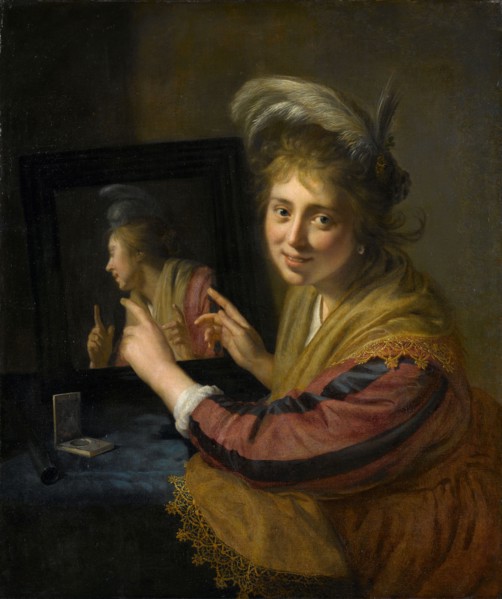 Girl at the Mirror, 1632. Creator: Paulus Moreelse.