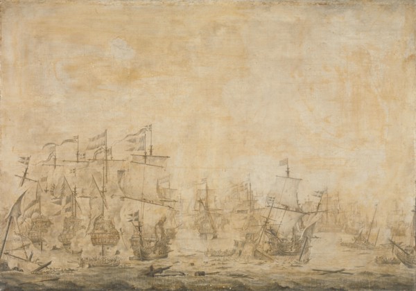 Battle between the Dutch and Swedish Fleets, in the Sound, 8 November 1658, 1658-1693. Creator: Willem van de Velde I.