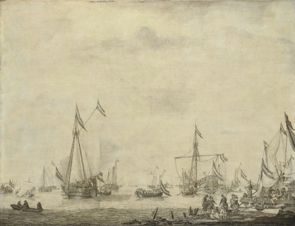 Royal Yacht and State Yacht Sail from Moerdijk with Charles II, King of England, on board, 1660, 166 Creator: Willem van de Velde I.