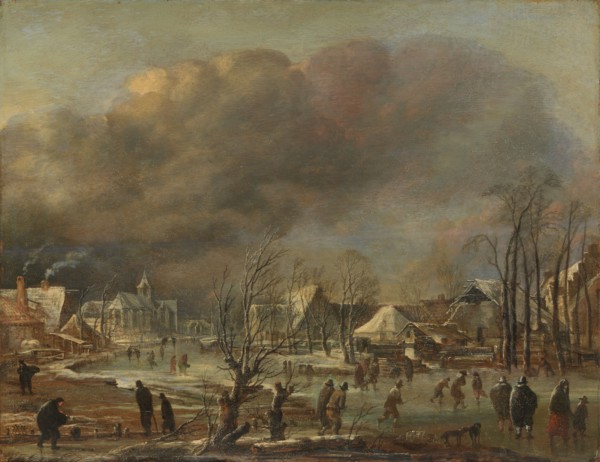 Winter Landscape with Church and Farmhouses, c.1775. Creator: Unknown.