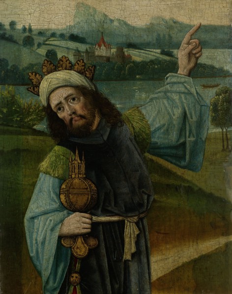 King Melchior, one of the Three Magi, Pointing at the Star, fragment from An Adoration of the Magi,  Creator: Anon.