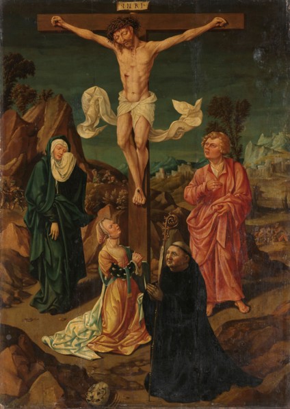 Crucifixion with the Virgin, Saint John, Mary Magdalene, a Donor, 1500-1530. Creator: Anon.