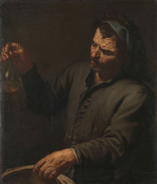 Man with Urine Bottle in his Hand, c.1650-c.1674. Creator: Antonio Zanchi.