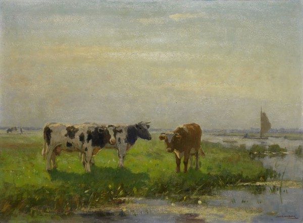 Cows in the Meadow, 1875-1941. Creator: Bernardus Antonie van Beek.