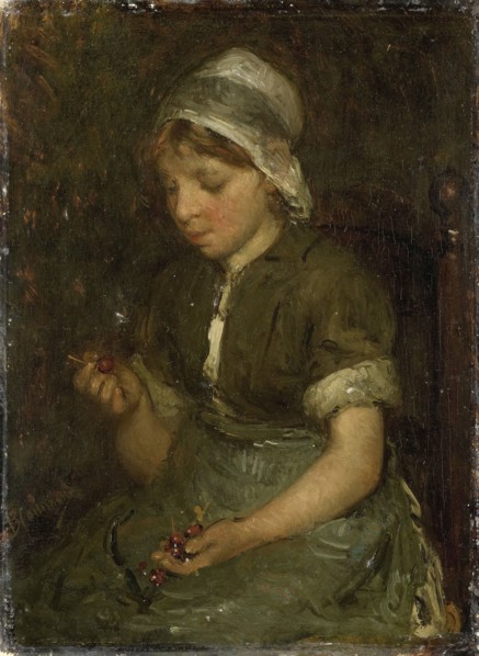 Girl with Cherries, c.1860-c.1914. Creator: Bernardus Johannes Blommers.