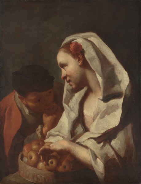 Girl Selling Fruit, 1745-1770. Creator: Domenico Maggiotto.
