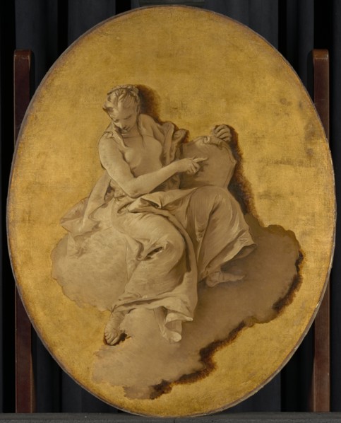 Allegorical Figure of a Woman with a Shield or a Mirror (Prudence?), c.1740-1750. Creator: Giovanni Battista Tiepolo.