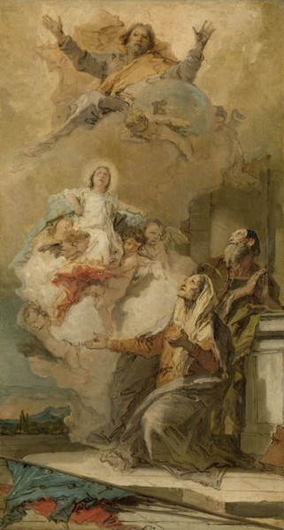 The Immaculate Conception (Joachim en Anna receiving the Virgin Mary from God the Father), c.1757-c. Creator: Giovanni Battista Tiepolo.