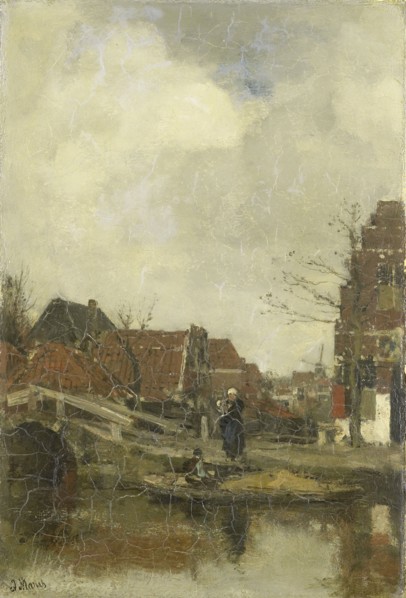 Old neighborhood on the water, 1883. Creator: Jacob Henricus Maris.
