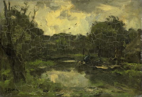 Landscape with barge, c.1886.  Creator: Jacob Henricus Maris.