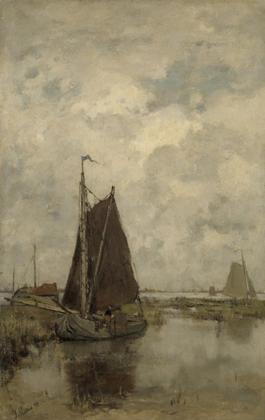 Ships in Dull Weather, 1877. Creator: Jacob Henricus Maris.