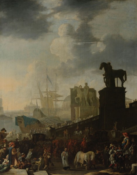 The Climbing of the Capitol with the Grey Horse of the Newly Elected Pope, 1650-1674. Creator: Johannes Lingelbach.