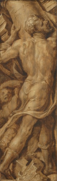 Samson Shattering the Pillars of the Temple, c.1550-c.1560. Creator: Maerten van Heemskerck.