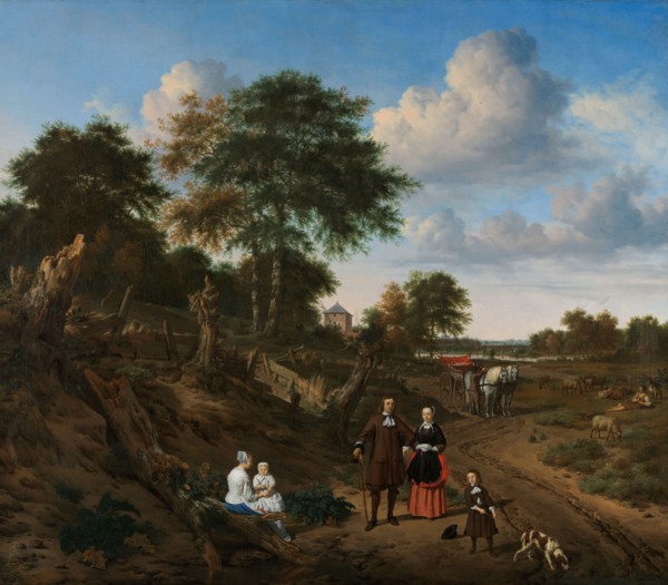 Portrait of a Couple with Two Children and a Nurse in a Landscape, 1667. Creator: Adriaen van de Velde.