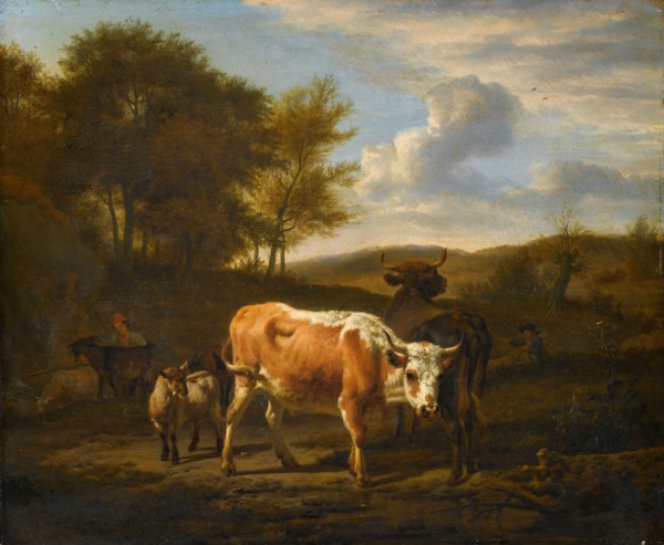 Mountainous Landscape with Cows, 1663. Creator: Adriaen van de Velde.
