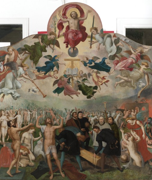 Last Judgment and the Burying of the Dead, c.1560-c.1570. Creator: Circle of Bernard van Orley.