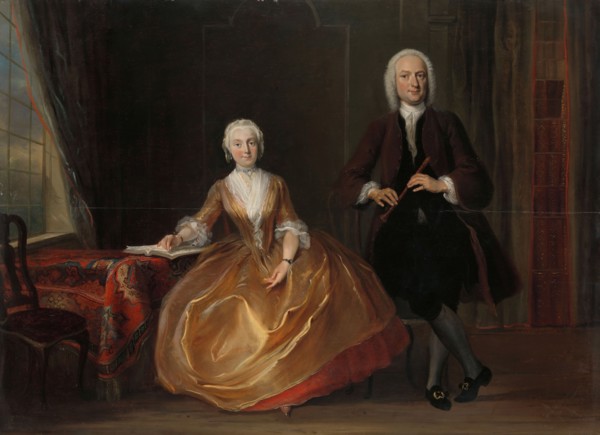 A Couple Making Music, 1743. Creator: Cornelis Troost.