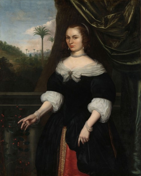 Portrait of Dina Lems, Wife of Jan Valckenburgh, c.1660. Creator: Daniel Vertangen.