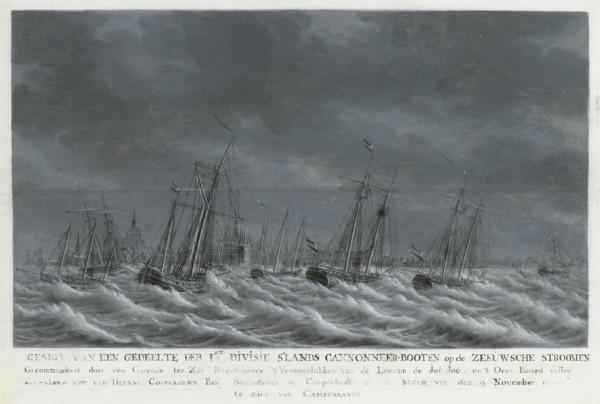 The Batavian Fleet off Veere, 1800, 1800-1809. Creator: Engel Hoogerheyden.