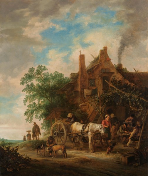 Country inn with horse and wagon, 1640-1649. Creator: Isaac van Ostade.
