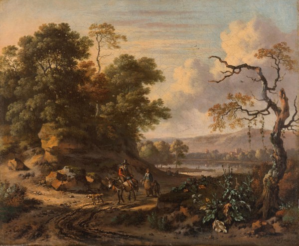 Landscape with a Man Riding a Donkey, 1655-1684. Creator: Jan Wijnants.