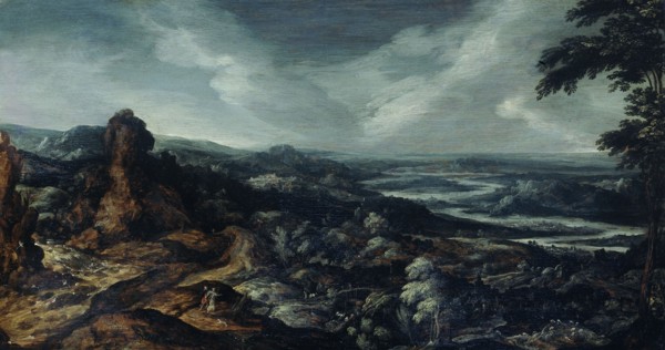 Panoramic Landscape with Tobias and the Angel, 1615-1625. Creator: Kerstiaen de Keuninck.