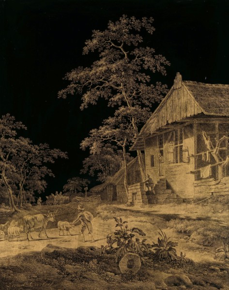 Shepherd at a Farmstead, 1780-1815. Creator: Leendert Overbeek.