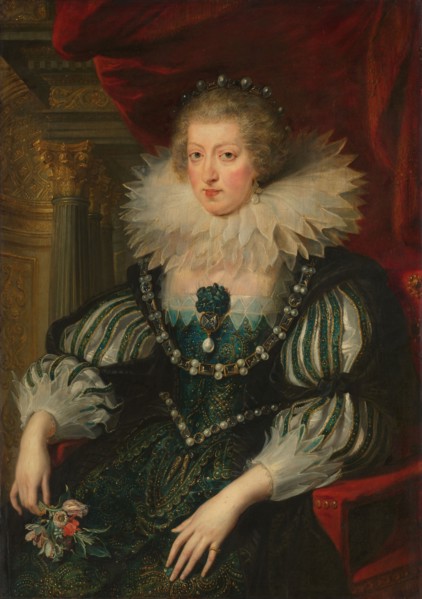 Portrait of Anne of Austria (1601-1666), Queen of France, c.1628. Creator: Workshop of Peter Paul Rubens.