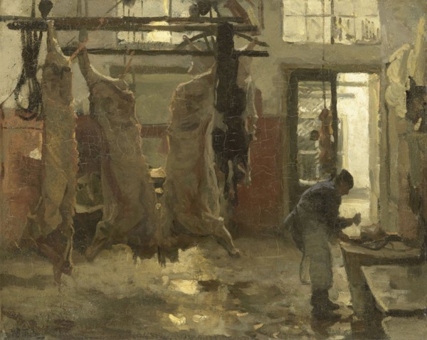 The slaughterhouse, 1880-1900.  Creator: Willem Bastiaan Tholen.