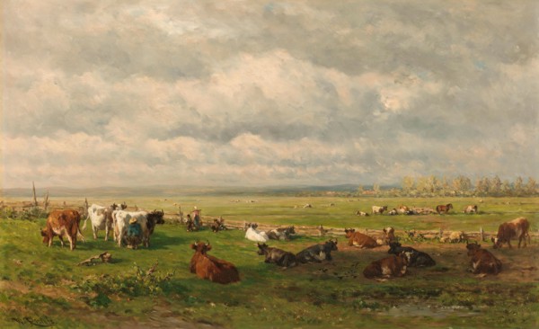 Meadow Landscape with Cattle, c.1880. Creator: Willem Roelofs.